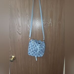 Stylish Blue Checkered Women's Bag